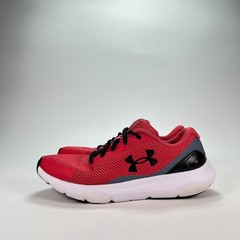 Under Armour Surge 3 Red Black Athletic Running Shoes 3024989-601 Youth Size 5Y