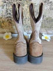 Cody James Brown Leather Square Toe Pull On Western Boots Embroidered Sz. 11