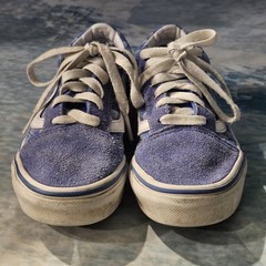 Vans Old Skool Blue Checkerboard Canvas Sneakers Youth Unisex Size 1