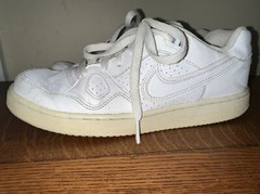 NIKE Son of Force Low “Triple White” Girls’ Size 7 Y ~ EUC