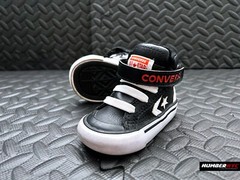 CONVERSE INFANT PRO BLAZE STRAP HI BLACK/ WHITE /BRIGHT POPPY ORANGE SIZE 2