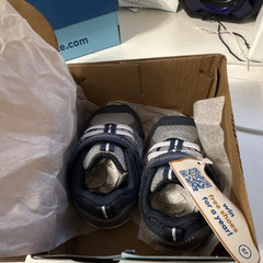 Stride Rite Kylo Navy Gray White Unisex Kids Sneakers Hook & Loop Strap Comfort