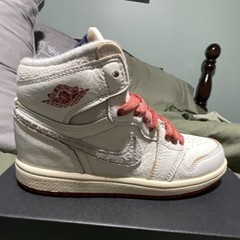 Jordan Air Jordan 1 Retro High OG (PS) White/Red Leather Sneakers 13C