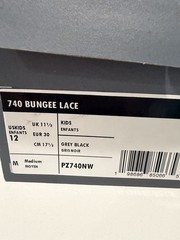 New Balance 740 Bungee Lace Mesh Sneakers Gray/Black/White Kids US 12 M PZ740NW