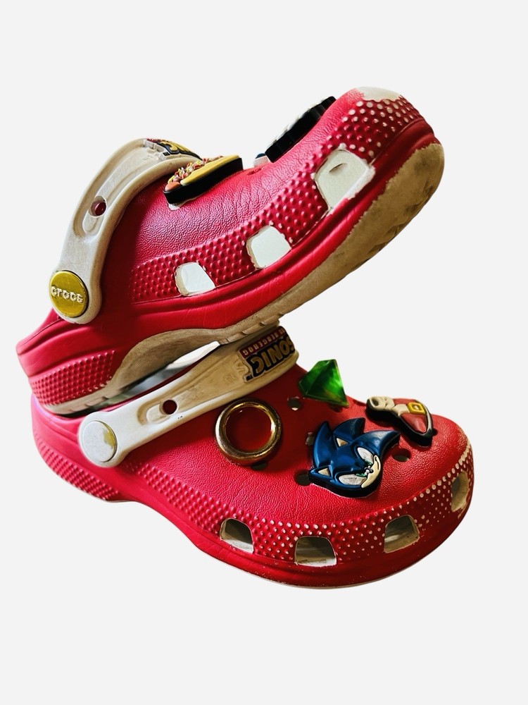 Crocs Sega Sonic the Hedgehog Kids Size C 11 Red Slip On Clogs Limited Ed 2023