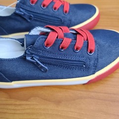 Cat & Jack Toddler Luka Double Zipper Sneakers Navy Blue Sz 11 Kids Casual Shoes