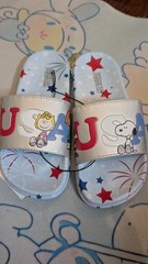 Peanuts USA Snoopy Charlie Brown Lucy Kid’s Slide Sandals Stars Blue Size 3