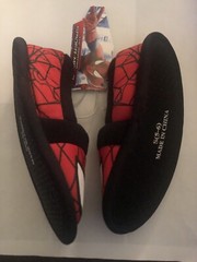 *MARVEL* SPIDERMAN SLIPPERS *TODDLER SZE SMALL ( 5-6 ) SPIDEY SLIP ON SHOES *