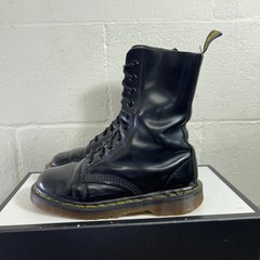 Dr. Martens Boots Black Smooth Leather 10 Eyelets Kids Sz 5 UK Made In England