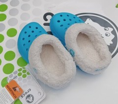 CROCS MAMMOTH BLITZEN POLAR KID BAYA CLOG SHOE~Light Blue White~Toddler C6/7~NWT