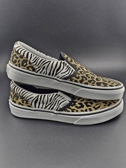 Vans Classic Slip On Kids Leopard/Zebra Print Shoes Junior Sz 4