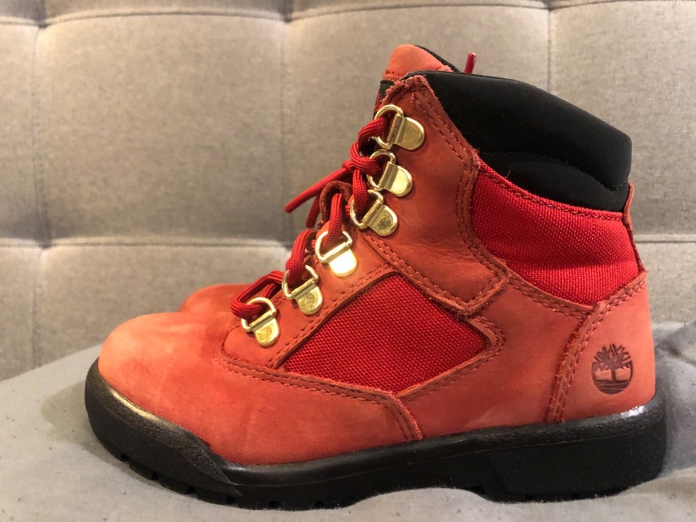 Timberland 6” Field Boot Dark Red Nubuck Kid’s Size 13.5