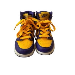Nike Dunk High Varsity Purple University Gold Lakers Kids Shoes 13C DZ4455-500