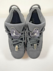 Size 4Y – Nike Air Jordan 6 Retro Low BG ‚Chrome‘ Black Silver Sneakers Lace-up