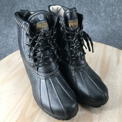 Pendleton Duck Boots Youth 6 Black Lace Up Ankle Top Comfort Casual Round Toe