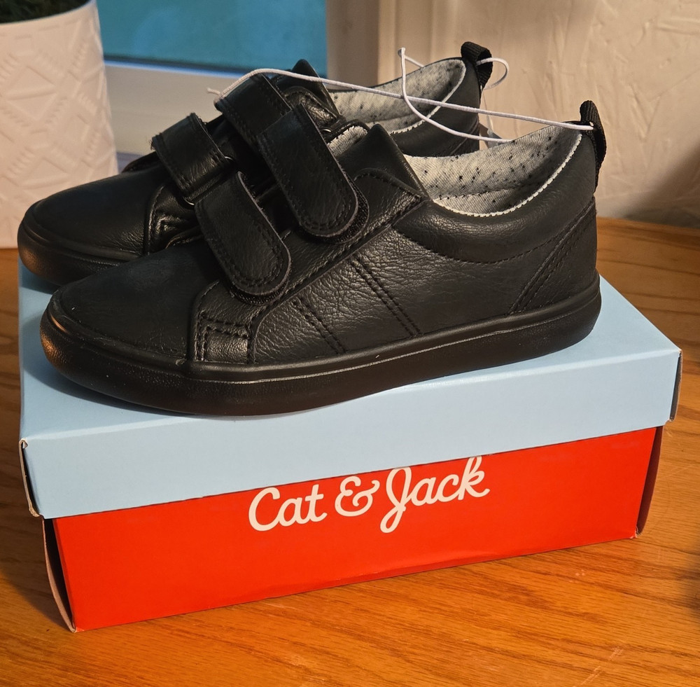 Cat & Jack Dino Black Hook & Loop Low Top Sneakers Unisex Kids US 10