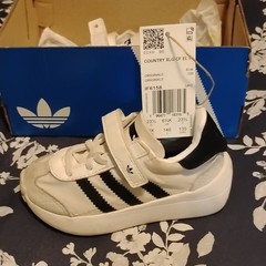 adidas Country XLG CF EL I Hook & Loop Comfort Sneaker White Black 7K Kids