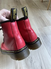 Dr. Martens 1460 Pascal Junior Red Leather Boots Kids US 12 UK 11 Side Zip