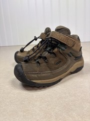 KEEN Targhee Mid Waterproof Dark Earth Hiking Boots Trail KIDS Sz 11 1026296