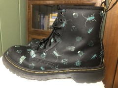 Air Wair Dr Martens Insect Beetle Bug Boots Black And Teal Sz 2 Youth