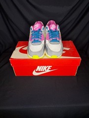 Nike Air Max 90 White/Volt Ice-Green Abyss-Clear Grey 2014 Sz 4Y Style 345017119
