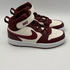 Nike Court Borough Mid 2 Shoes Kids 12C Soft Pearl Dark Red Mid Top CD7783-013