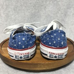 Converse All Star Chuck Taylor Low Top Double Tongue Kids Size 12 Blue with Dots