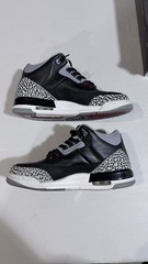 Jordan Air Jordan 3 Black Cement Elephant Print Leather Mid Top 7Y 398614-010