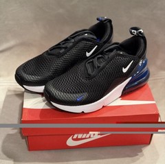 Nike Air Max 270 PS Unisex Kids Sneakers Black/White/Blue US 12.5C
