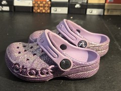 Crocs Kids Classic Purple Space Glitter Clogs Size 7C Pre-owned