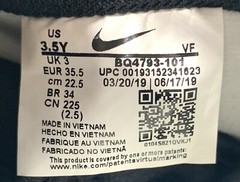 Nike Air Force 1 Low GS Sneakers White Black BQ4793-101 Size 3.5Y / Women Size 5