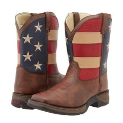 Durango Children’s 8″ Square Toe Patriotic Western Flag Boots BT245C / BT245Y