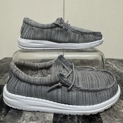 Hey Dude Wally Toddler Blend Linen Grey Slip On Shoes Size 12