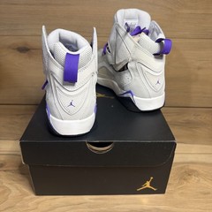 NEW! Nike Air Jordan True Flight GS Base Gray / Purple Venom 343795 052 Size 6y