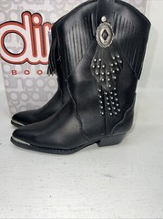 New Children’s Black Dingo Cowboy Boots With Fringe. 11.5 11 1/2 D. 24-117