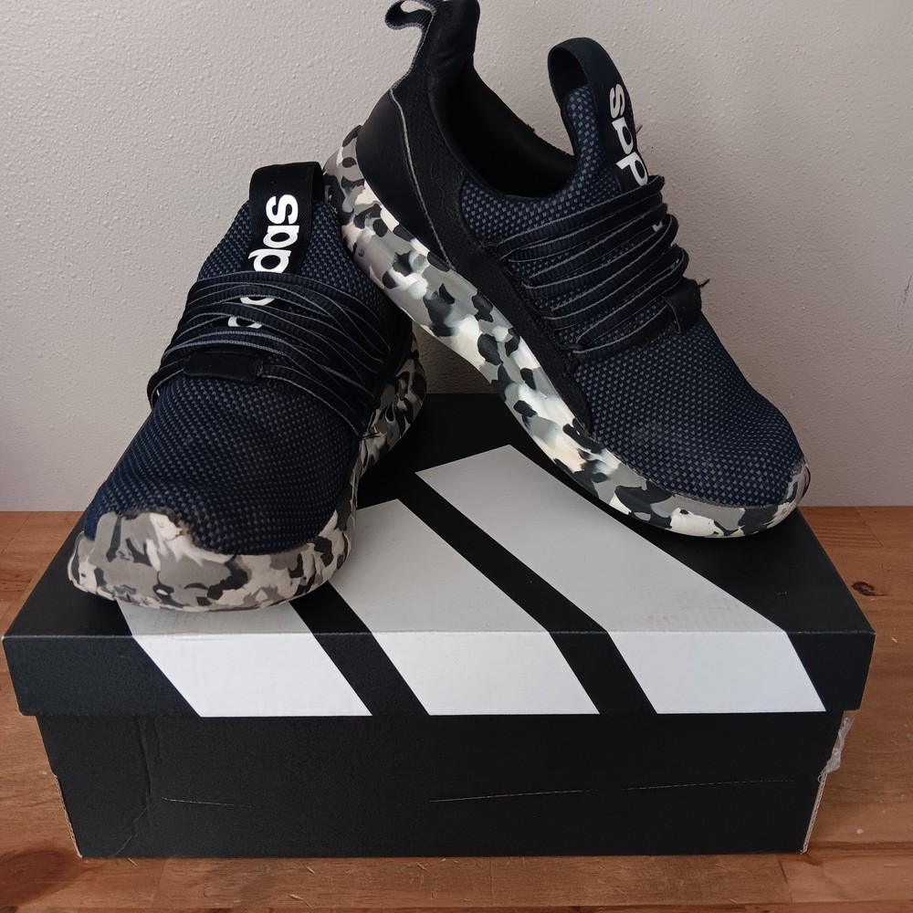 Adidas Lite Racer Adapt 5.0 Kids Size 5.5 Navy Blue Camo Slip On IE6383