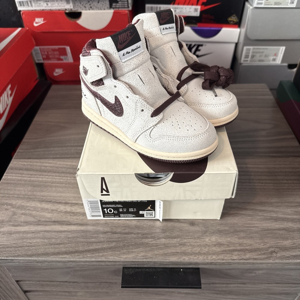 Jordan 1 A Ma Maniere TD Sail / Burgundy Crush Toddler Size 10 C DO7098-100