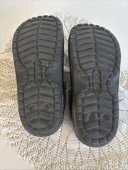 Juniors Youth Teens Crocs Shoes Classic Lined Slingback Comfort Clogs Black, J 5