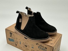 Cienta 1052065 Boots Kids US 13 Black Suede Side Zipper Ankle Chelsea ebay209