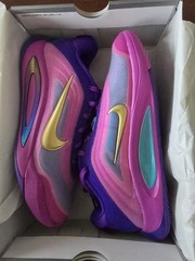 Nike A’One (GS) Low Top Mesh Basketball Sneakers Purple/Pink/Gold 6Y