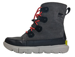 Sorel Explorer Lined Waterproof Suede Lace Up Snow Boots Sz 5 Black Gray