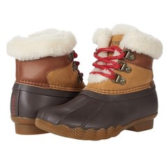 Sperry Kids Alpine Saltwater Winter Boots US 1M Tan Red Water Resistant NIB