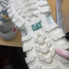 CAT White Pink Blue Green Hook & Loop Low Top Athletic Sneakers unisex