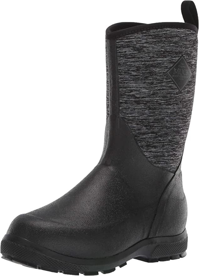 NIB Muck Boots Unisex Kid’s Element 10″ Rain Snow Black Heathered Gray Size 7 T