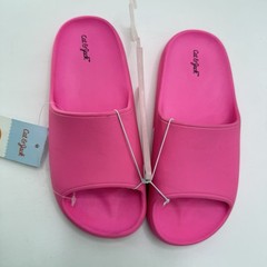 Cat & Jack Kid’s Neon Pink Slip-On Slides Size 2 Comfort Sports