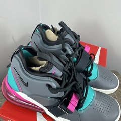 Nike Air Force 270 GS SOUTH BEACH Sneakers Size 6.5Y Pink Teal Gray Big Kids