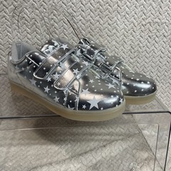 Link Kids 4 LED Light Up Silver Star Print Celestial Sneakers Novelty Kidcore