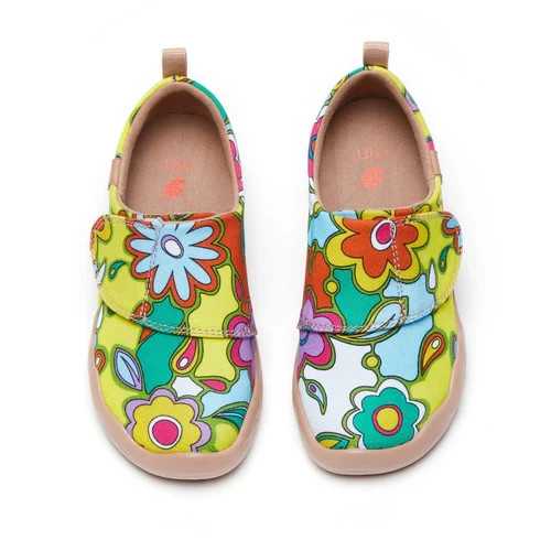 Kid Size UIN Slip On Shoes Canvas Comfortable Loafers „Floral Party“