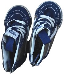 Vans Back Zip Up Blue/Fade Gray/White Casual Sneakers Infant Toddler Size 5.0