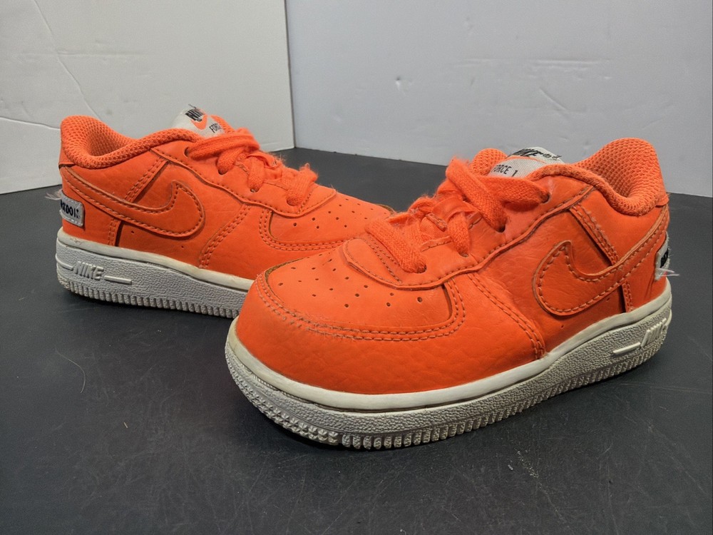 Nike Air Force 1 Low 07 LV8 “Just Do It” 2018 TD Size 7C Kids AV6141-800 Orange